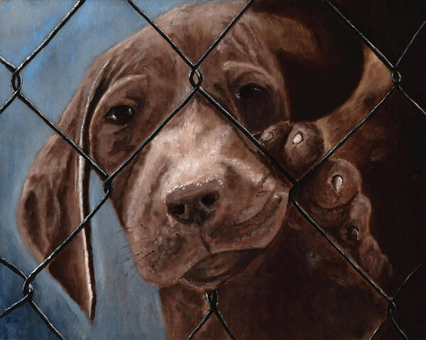 Pet Art Print featuring the painting Help Release Me I by Vic Ritchey