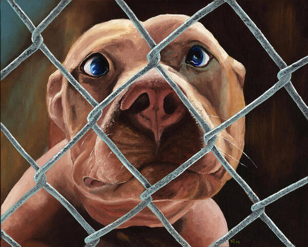 Pet Art Print featuring the painting Help Release Me III by Vic Ritchey