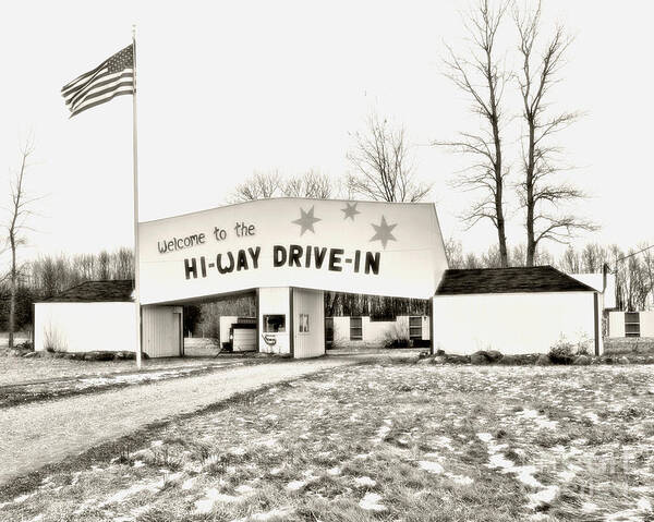Drive-in Art Print featuring the photograph Hi-Way Drive-In by Terry Doyle