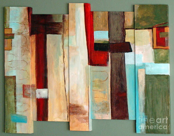 Abstract Art Print featuring the painting Jewel Five by Phyllis Howard
