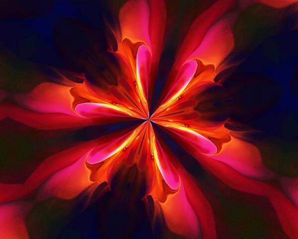 Kaleidoscope Digital Art Art Print featuring the digital art Kaliedoscope Flower 121011 by David Lane