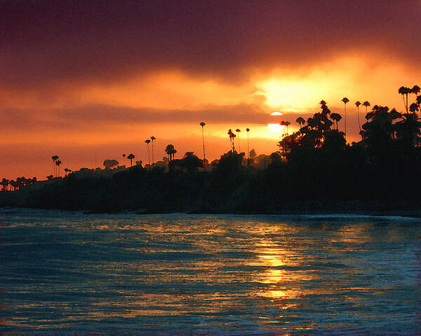 Laguna Beach Art Print featuring the photograph Laguna Sunset by Timothy Bulone