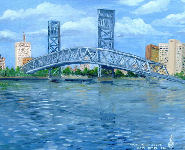 Bridge Art Print featuring the painting Main Street Bridge by Larry Whitler