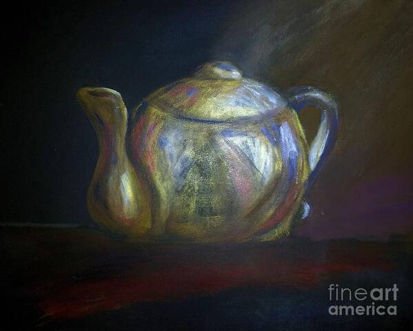 Tea Art Print featuring the pastel Mom's Teapot - Alice by AE Hansen