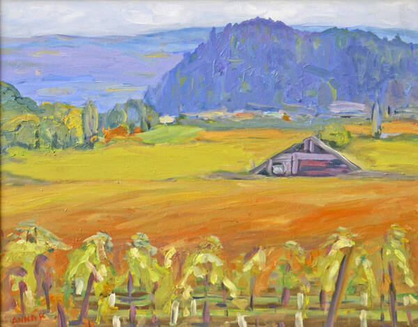 Napa Valley In Fall Art Print featuring the painting Napa Valley Mountains by Barbara Anna Knauf