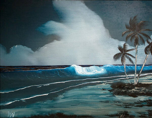 Hawaii Art Print featuring the painting Night Dream by Karen Nicholson