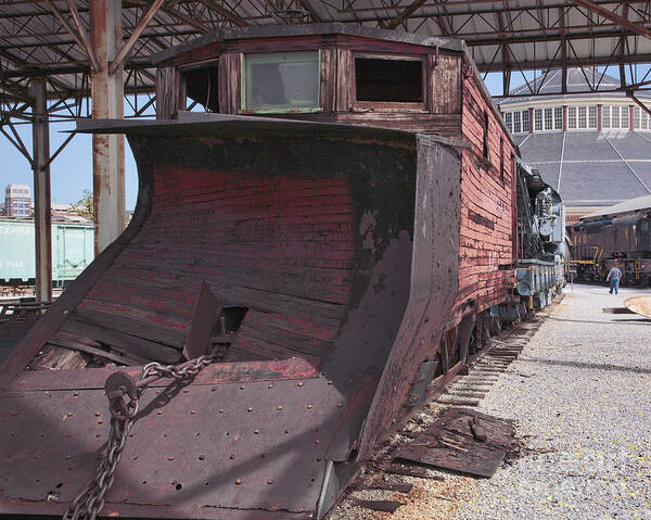 B&o Railroad Museum Art Print featuring the photograph Old Railroad Snowplow At The B And O Railroad Museum In Baltimore Maryland by William Kuta