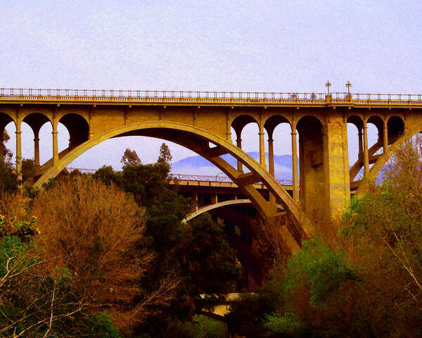 Colorado Street Art Print featuring the photograph Over the Arroyo by Timothy Bulone