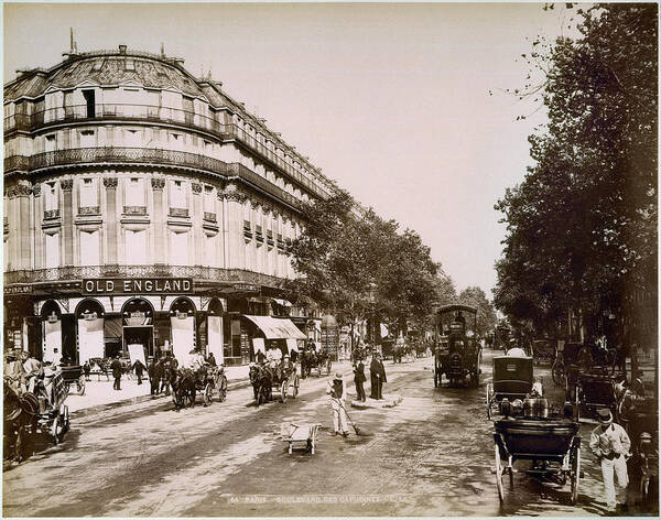 1890 Art Print featuring the photograph Paris: Street Scene, 1890 by Granger