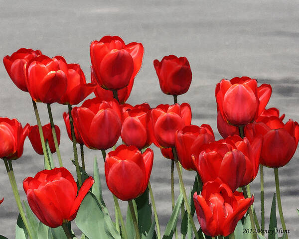 Red Tulips Art Print featuring the photograph Red Tulips Welcome Spring by Penny Hunt