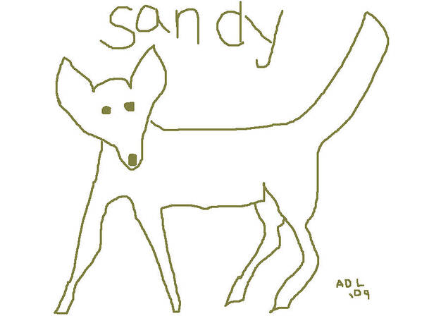 Sandy Art Print featuring the digital art Sandy by Anita Dale Livaditis