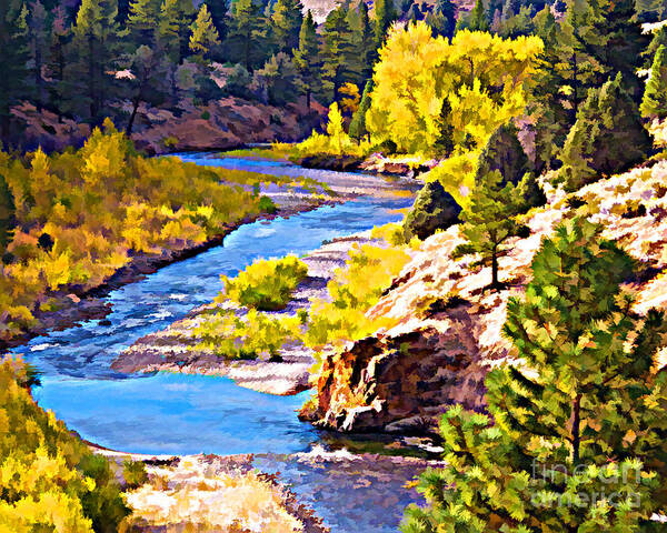 Silver Creek Art Print featuring the digital art Silver Creek by L J Oakes