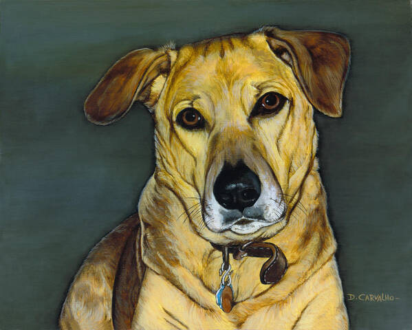 Dogs Art Print featuring the painting Spanky by Daniel Carvalho
