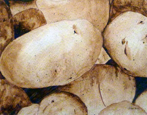 Potatoes Art Print featuring the painting Spuds by Linda Pope