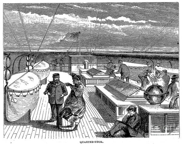 1870 Art Print featuring the photograph Steamships: Deck, 1870 by Granger