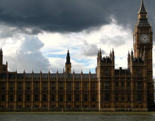 London Art Print featuring the photograph Storm Clouds over Big Ben by Diane Height