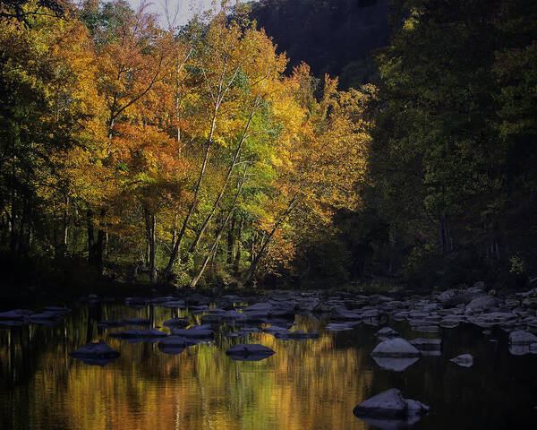 Fall Color Art Print featuring the photograph Sunrise on the Buffalo National River by Michael Dougherty