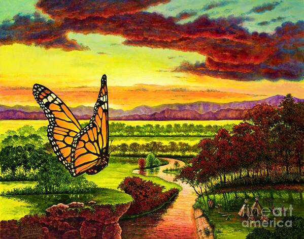 Butterfly Art Print featuring the painting Sunshine Traveler-Monarch by Michael Frank