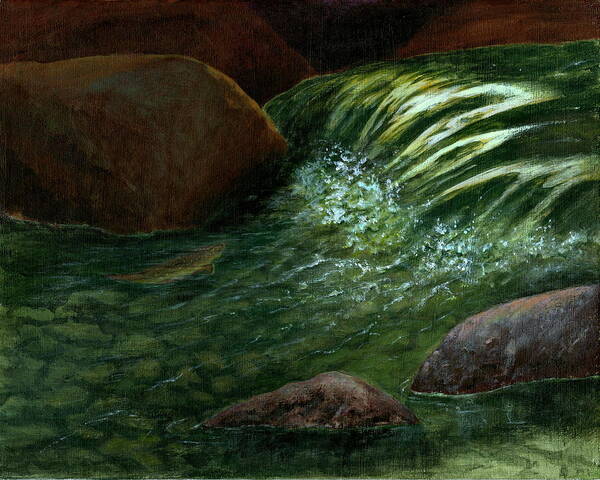 River Art Print featuring the painting The Brookie by Jo Appleby