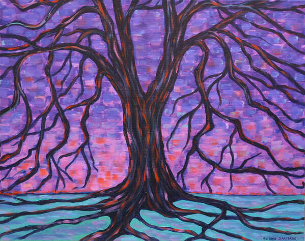 Nature Art Print featuring the painting Tree #3 by Susan Santiago