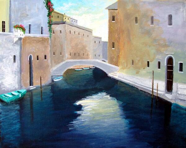 Venice Italy Paintings Art Print featuring the painting Venice Water Dance by Larry Cirigliano