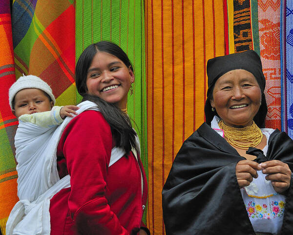 Otavalo Art Print featuring the photograph Wandering Through the Market by Tony Beck