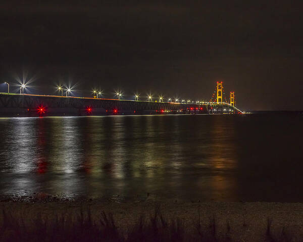 Bridge Art Print featuring the photograph Big Mac at Night #2 by Jack R Perry