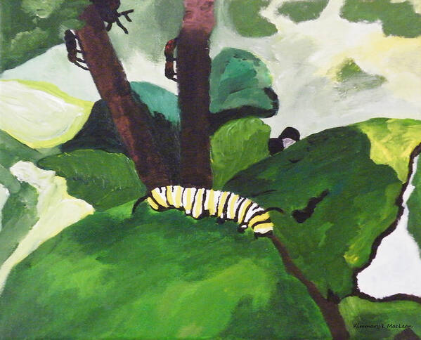 Acrylic Art Print featuring the painting Caterpillar #1 by Kimmary MacLean