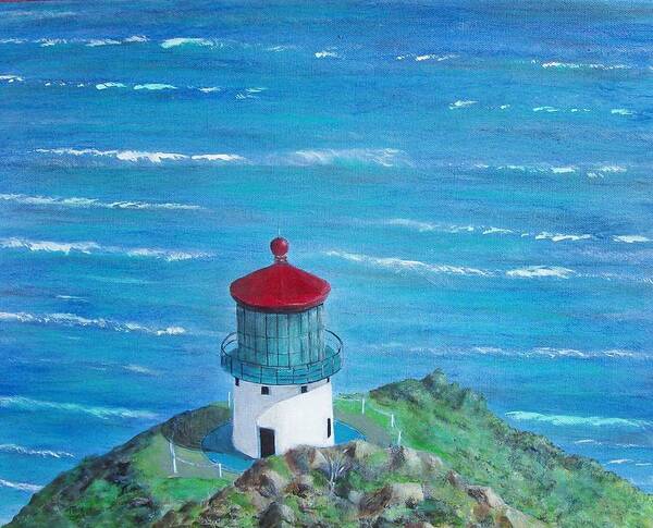Lighthouse Art Print featuring the painting Lighthouse #1 by Tony Rodriguez