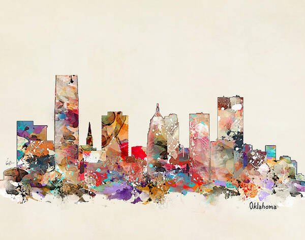 Oklahoma City Art Print featuring the painting Oklahoma City Oklahoma #1 by Bri Buckley