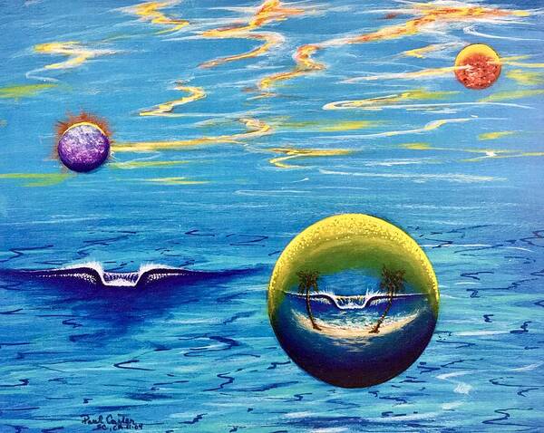 Planetsurfprint Art Print featuring the painting Planet Surf #2 by Paul Carter