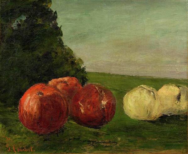 Courbet Art Print featuring the painting Still life with apples #1 by Courbet