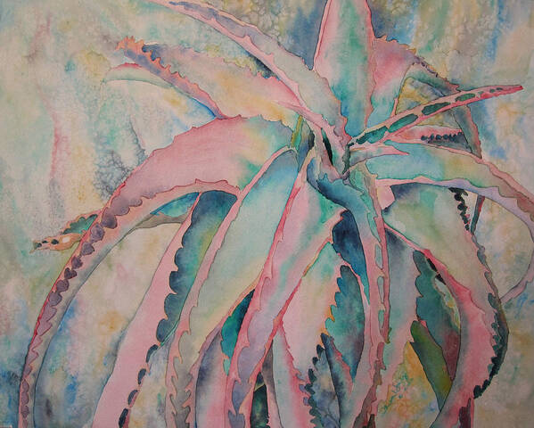Cactus Art Print featuring the painting Strange Beauty #1 by Theresa Higby