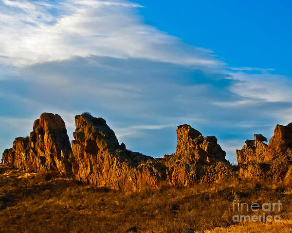 Clouds Art Print featuring the photograph Sunrise at Devil's Backbone #1 by Harry Strharsky
