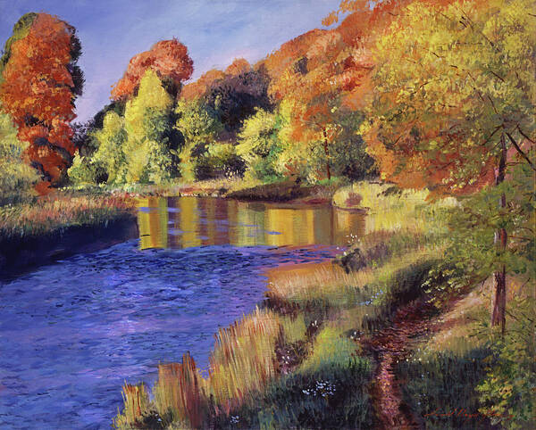 Landscape Art Print featuring the painting Whispering River #1 by David Lloyd Glover