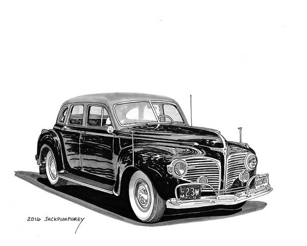The Four-door Version Of The 1941 Dodge Custom Town Sedan Was The Most Popular Of Its Line Art Print featuring the painting 1941 Dodge Town Sedan by Jack Pumphrey