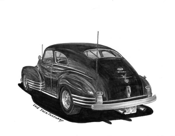 Inky Art Of 1947 Chevrolet Fleet Line Art Print featuring the painting 1947 Chevrolet Fleetline by Jack Pumphrey