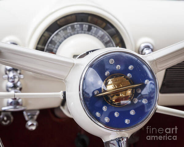 1950 Oldsmobile Art Print featuring the photograph 1950 Oldsmobile Steering by Dennis Hedberg