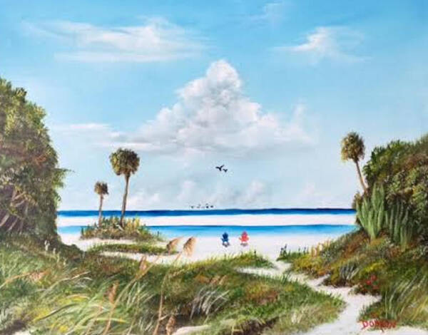 Paradise Art Print featuring the painting In Paradise #3 by Lloyd Dobson