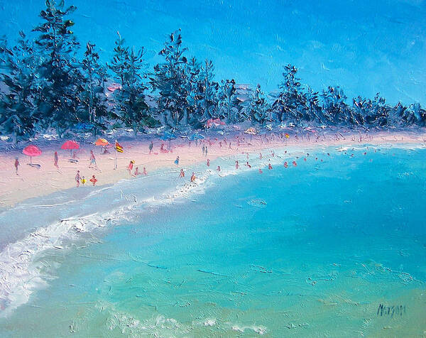 Beach Art Print featuring the painting Manly Beach #1 by Jan Matson