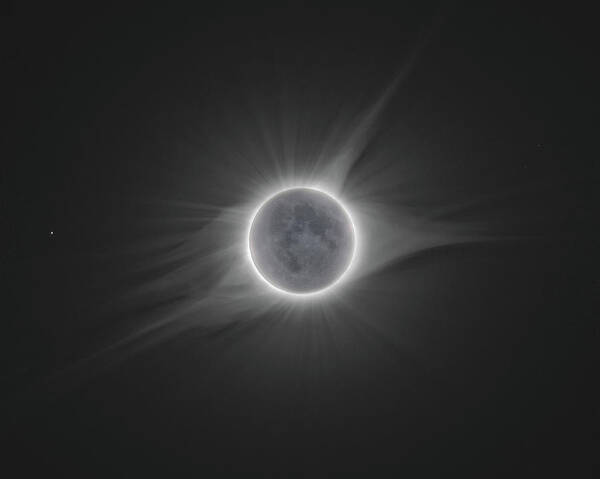 Eclipse Art Print featuring the photograph 2017 Eclipse with Earth Shine by Dennis Sprinkle