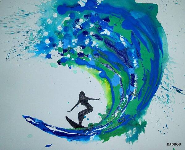 Wave Art Print featuring the painting Badwave #3 by Robert Francis
