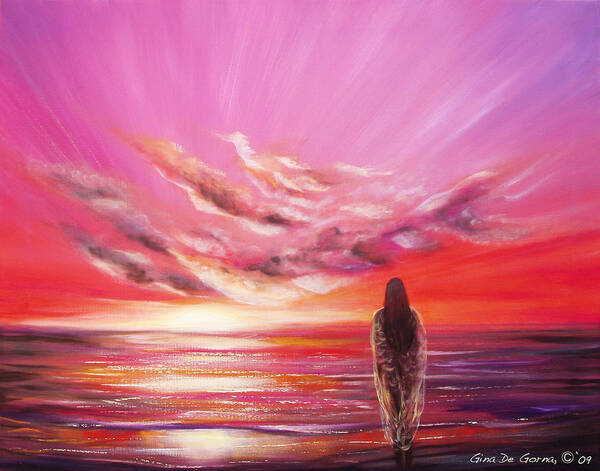 Sunset Art Print featuring the painting Beyond the Sunset #4 by Gina De Gorna