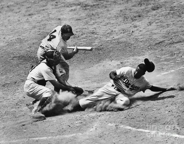 1950 Art Print featuring the photograph Jackie Robinson #2 by Granger