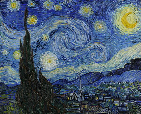 Starry Night Art Print featuring the painting The Starry Night by Vincent van Gogh