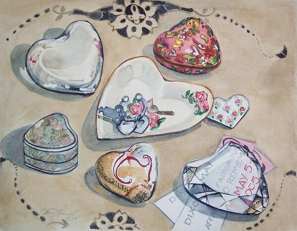Still Life Art Print featuring the painting A Fair of Hearts by Jane Loveall