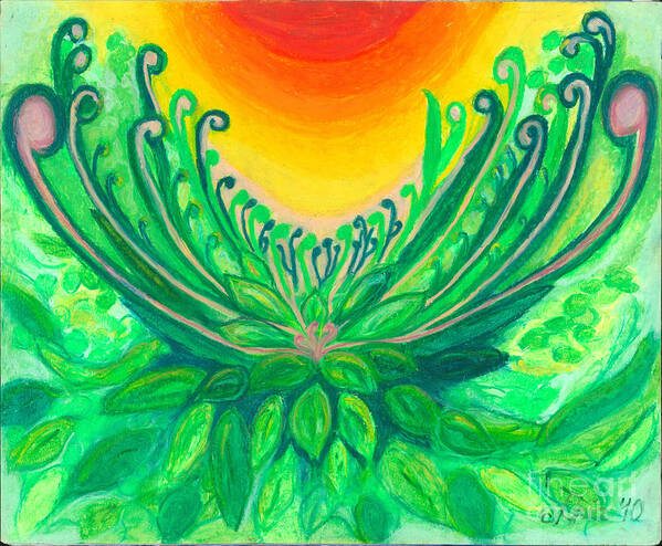 Green Art Print featuring the painting A New Beginning by Ania M Milo