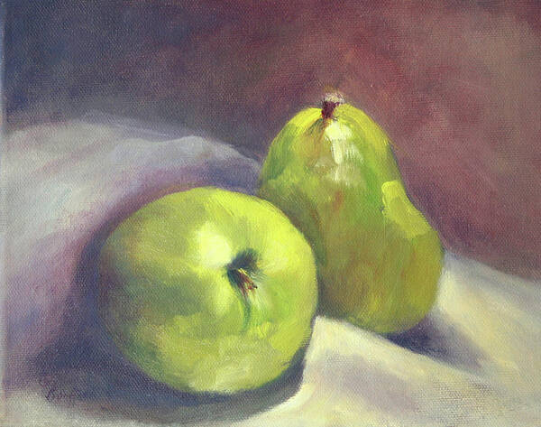Apple Art Print featuring the painting A Pair by Vikki Bouffard
