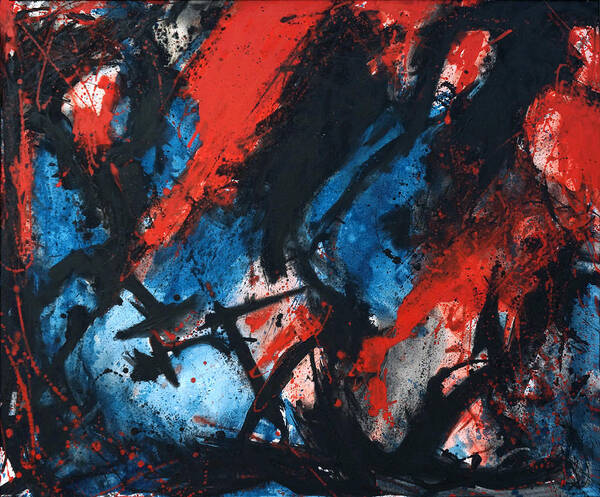 Abstract in Red Blue Black Art Print by Joe Michelli - Fine Art America