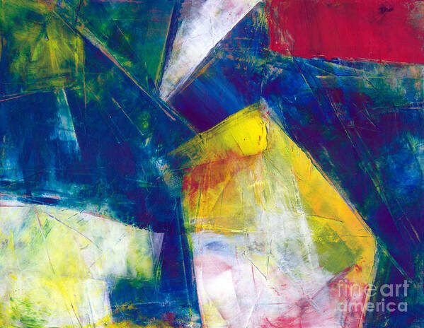 Oil Art Print featuring the painting Abstract Primaries by Christine Chin-Fook